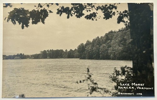 Lake Morey. Fairlee Vermont Real Photo Postcard. VT RPPC. H.W. Richardson Photo