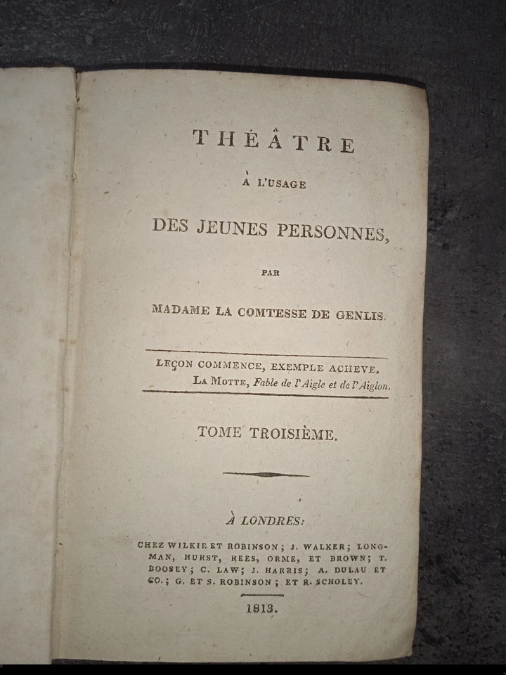 DES JEUNES PERSONNES 1813 Antique Book - Image 3 of 4