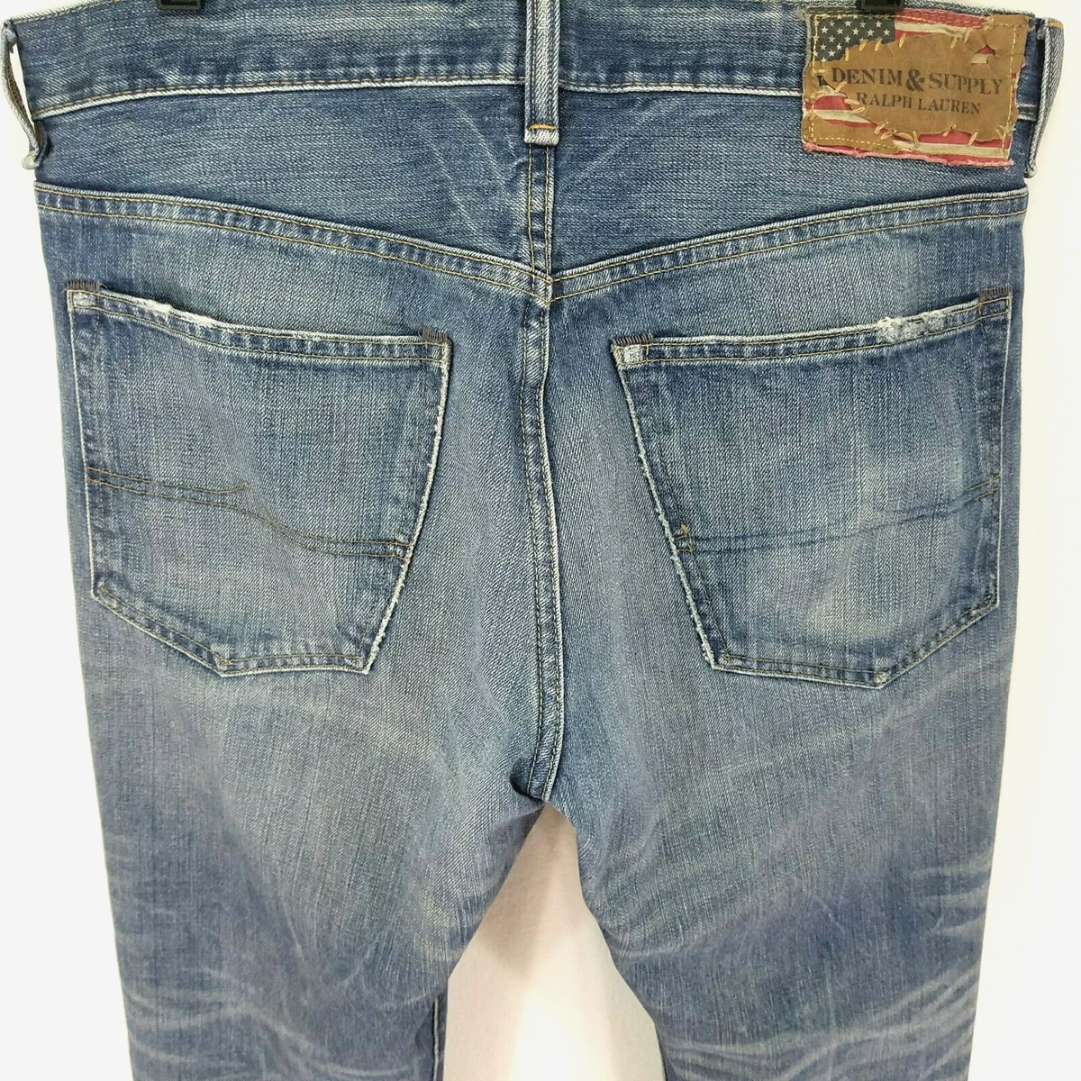 DENIM & SUPPLY Ralph Lauren Jeans Straight Leg Flag Logo DENIM & SUPPLY Ralph Lauren Jeans Straight Leg Flag Logo