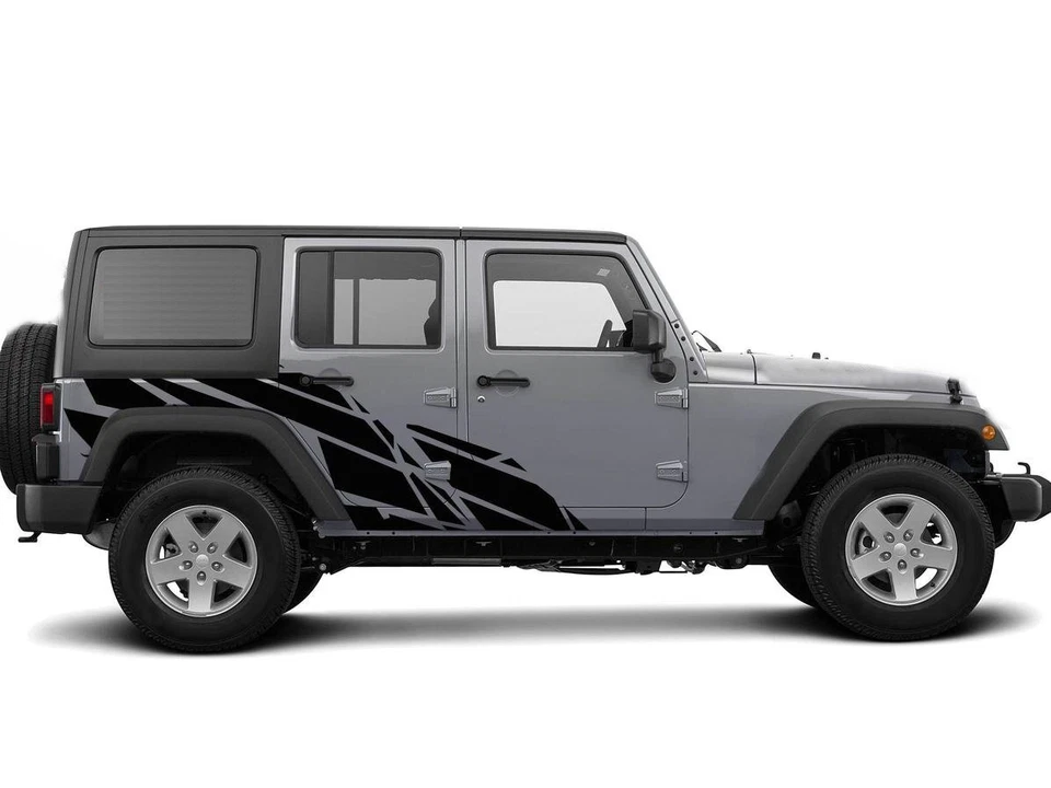 2 PCS Graphics Car Side Sticker Decal For Jeep Wrangler Unlimited Rubicon TJ JK Foto 2 de 4