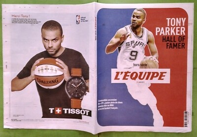BASKET L'EQUIPE HORS-SERIE SPECIAL TONY PARKER NBA SPURS NEW HALL OF FAME RARE