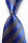 New Classic Striped Blue Gray JACQUARD WOVEN 100% Silk Men's Tie Necktie