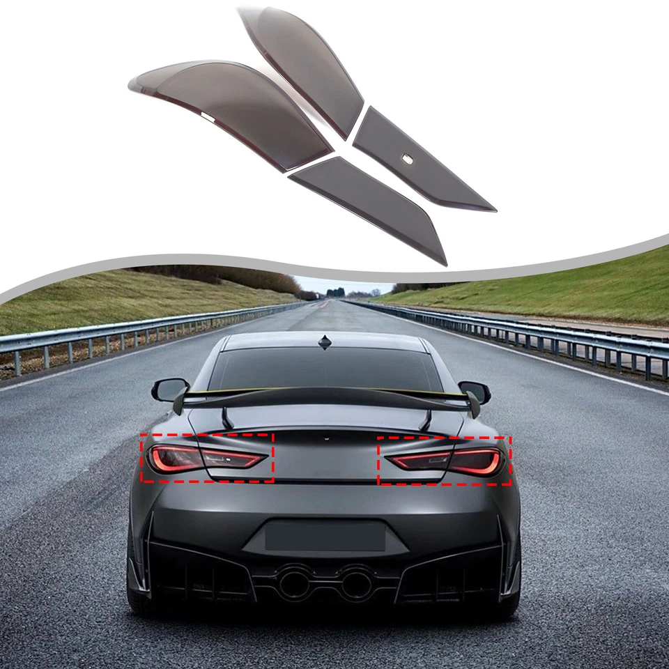 ABS Smoked Black Rear Fog Light Lamp Cover Trim For Infiniti Q60 2016-2025 Foto 2 de 4