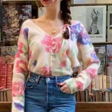 Sezane Women's Sea Hair Cardigan Reversible V-neck Sweater