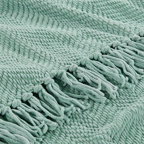 Boho Knitted Throw Blanket – Tweed Texture, Tassels, Lightweight Couch Bed Decor - Picture 240 of 337