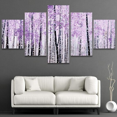 Wall26 Purple Forest Photo Art Canvas Print Wall Art Set of 5 | eBay