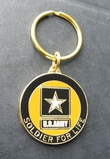 US ARMY SOLDIER FOR LIFE KEY RING CHAIN KEYRING KEYCHAIN 1.5 INCHES