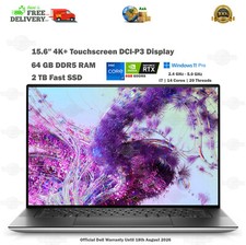 Dell Xps 9530 15.6″in 4k+ Touchscreen 64gb Ddr5 2tb Ssd I7-13700h Rtx4050 Laptop