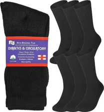 Diabetic Socks, Non-Binding Circulatory Cushion Cotton Crew Socks for Men Women