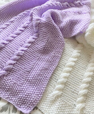 Knitting pattern Reversible Cable Baby Blanket Easy to Knit Paper  Copy UK