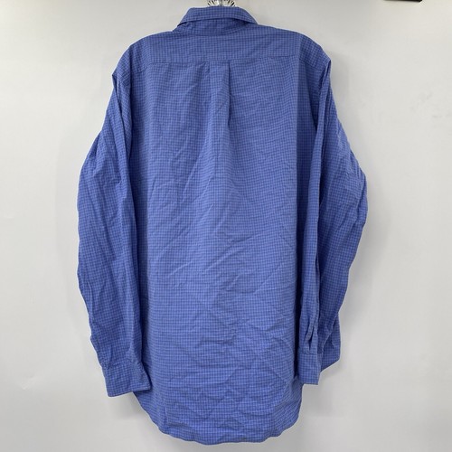 Ralph Lauren Men's Large Classic Fit Blue Plaid Long Sleeve Button Down Shirt. - Picture 3 of 5