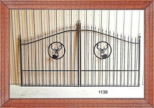 On Sale  1138 Inc Post Pkg Driveway Gate 11' WD Steel Iron Home Security USA 