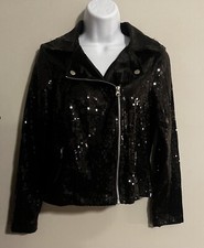 Weissman Black Fancy Sequin Jacket Girls XL