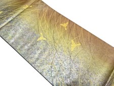 7175461: JAPANESE KIMONO / VINTAGE FUKURO OBI / SILK / WOVEN GRASS