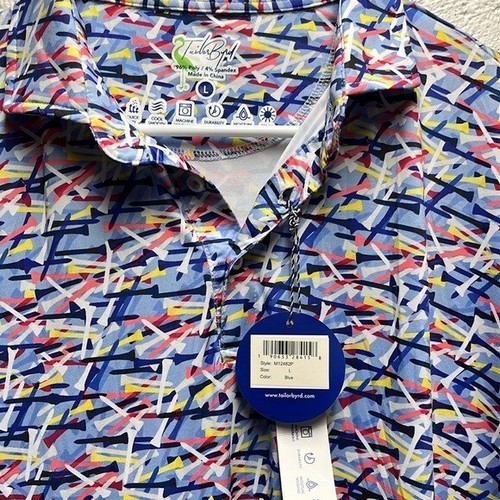 NEW Tailor Byrd Golf Inspired Multicolor Quick Dry Moisture Wicking Polo SZ LAR - Picture 3 of 4