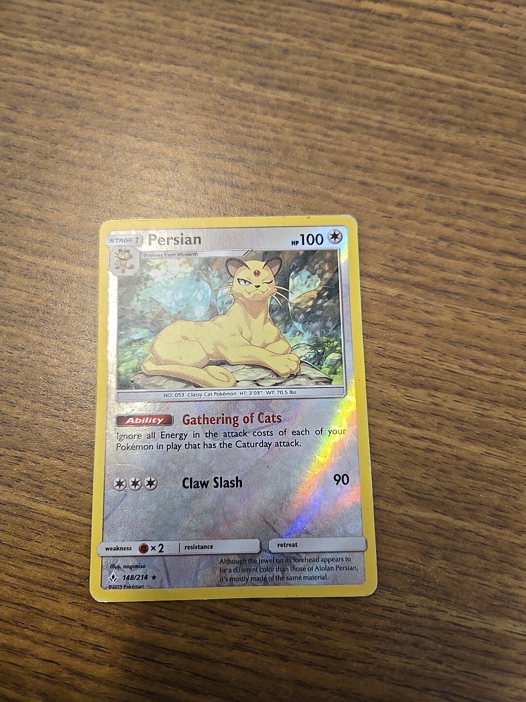 Pokémon TCG Persian Unbroken Bonds 148/214 Reverse Holo Rare