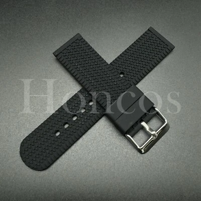 18 20 22MM Tire Silicone Rubber Watch Band Strap quick release Fits Bulova Black - Photo 1/4
