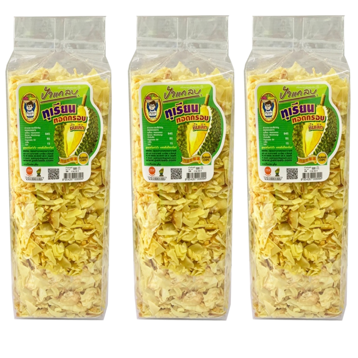 Snack de frutas Durián fritas Monthong original sabor natural fiesta 500 g x 3