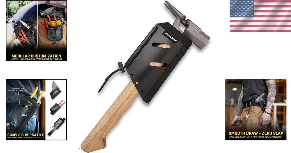 Lightweight Black Multi-Tool Holster for Hammers & Hand Tools