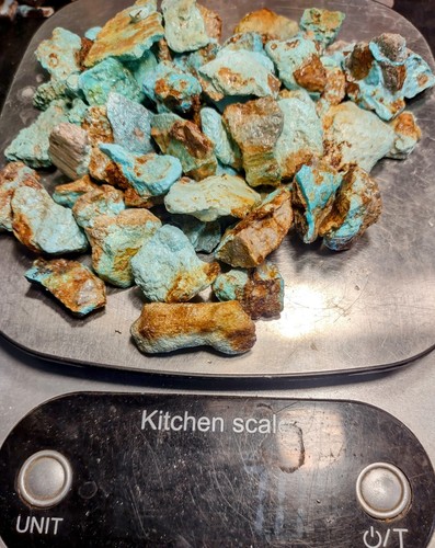 7oz. Alarcon Mexico Turquoise Rough Pretty Blue w/Honey Brown Matrix Untreated - Picture 10 of 15