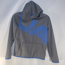 Under Armour Youth Boy's Large Gray/Blue Pullover Hoodie 842
