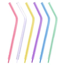 2500 Dental Disposable Air Water Syringe Tips-Rainbow Inner Clear Outer Tube