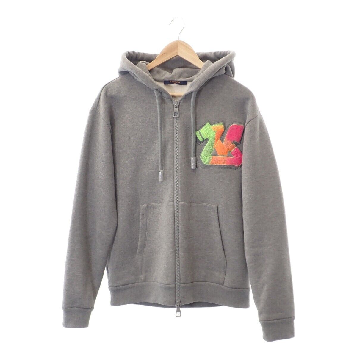 Louis Vuitton 3D LV Graffiti Embroidered Zip Hoodie Cotton Louis Vuitton 3D LV Graffiti Embroidered Zip Hoodie Cotton