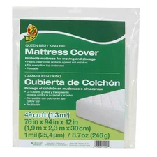 Duck Brand 1140236 King or Queen Sized Mattress Cover, 76" x 94" x 12", Clear