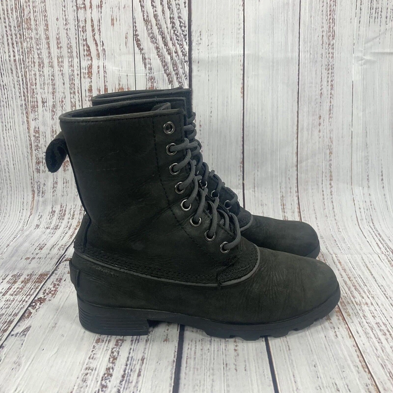 sorel waterproof leather distressed lace up boots
