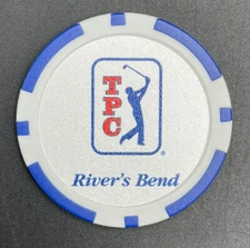 TPC River's Bend Golf Ball Marker Poker Chip Blue White