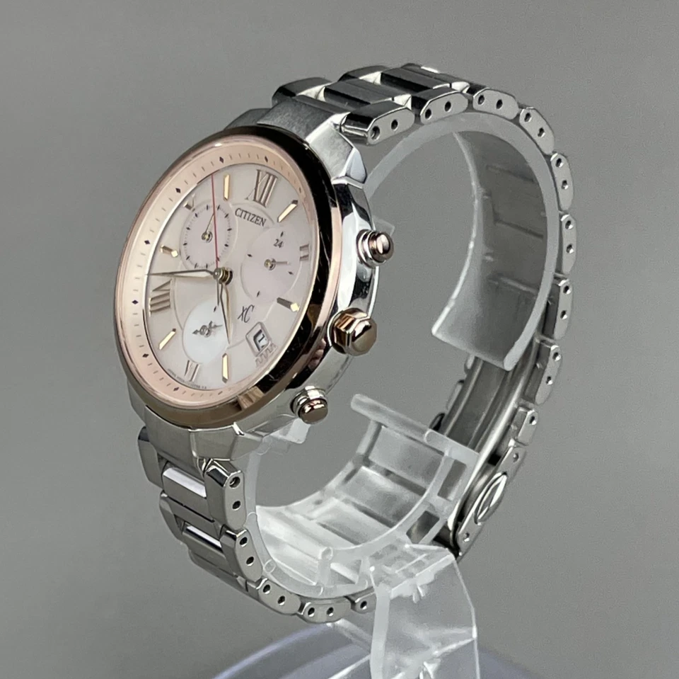 Reloj CTIZEN xC Radio Solar Cronógrafo Damas 34mm Esfera Rosa H504 GN-4W Foto 4 de 4