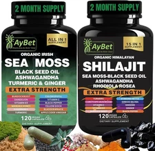 Organic Sea Moss & Shilajit Combo - Complete 22-In-One Supplement for Wellness
