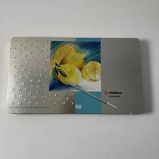 STABILO CarbOthello (48) Pencil Set in Metal Tin w/sharpener, eraser, blender