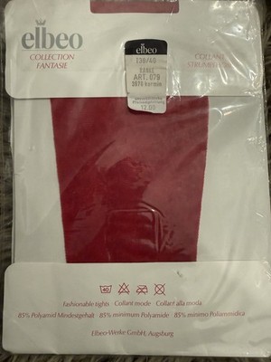 Elbeo Collection Fantasie Strumpfhose Rot mit Ranken Muster Größe 38/40 Neu OVP