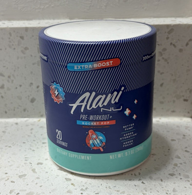 Alani Pre-Workout Powder Rocket Pop Extra Boost, 20 Servings, 9.1 oz