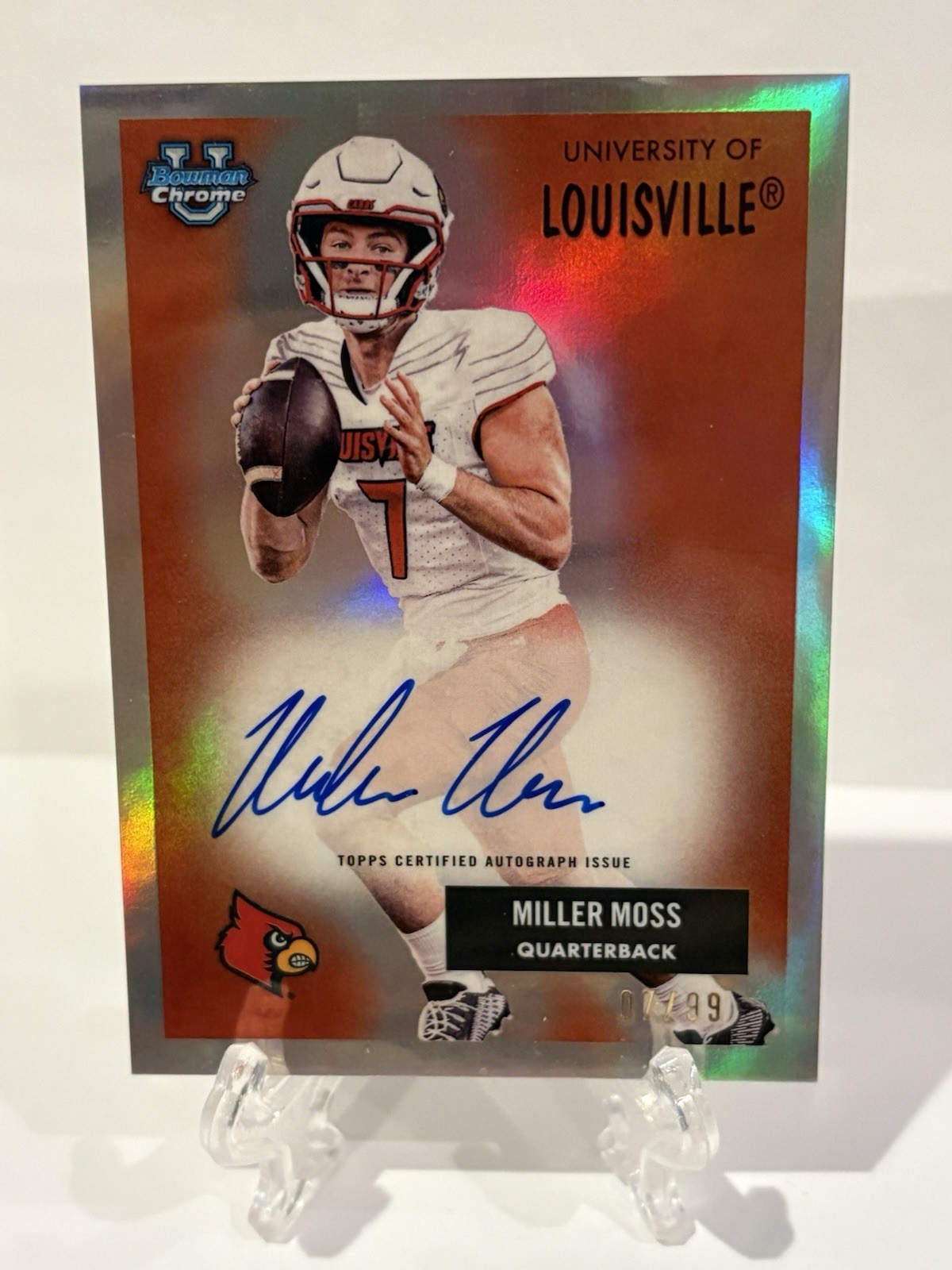 2025 Bowman U Chrome Miller Moss 1955 Variation On Card Auto 7/99 Jersey 1/1!