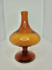 Vintage MCM Blenko Glass 6212s Decanter In Honey Crackle No Stopper