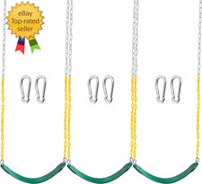 3 Pack Green Swing Seats Heavy Duty with 66" Chain, Swing Set Accessories Replac