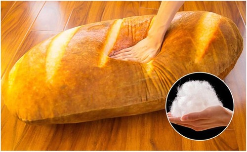 Levenkeness 3D Simulation Bread Plush Pillow,Soft Butter 39.3", Brown - Picture 3 of 7