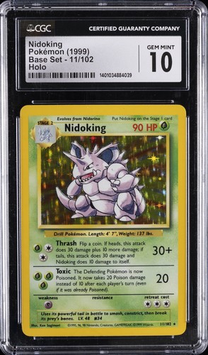 1999 BASE SET NIDOKING CGC 10