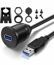 ICESPRING USB 3.0 Panel Mount Extension Cable USB-A Male to USB-A Female 3ft