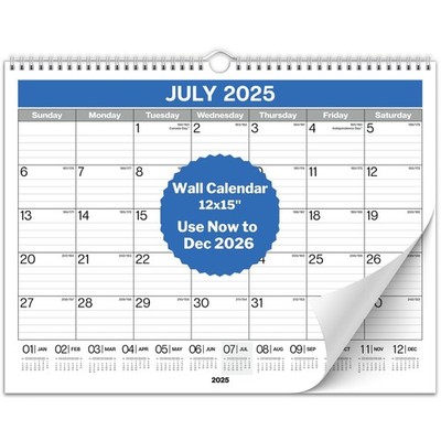 KOWXNERNA 2024-2025 Wall Calendar - 18 Months (Jul 2024-Dec 2025), 15x12 Inch, Thick Paper With Stickers