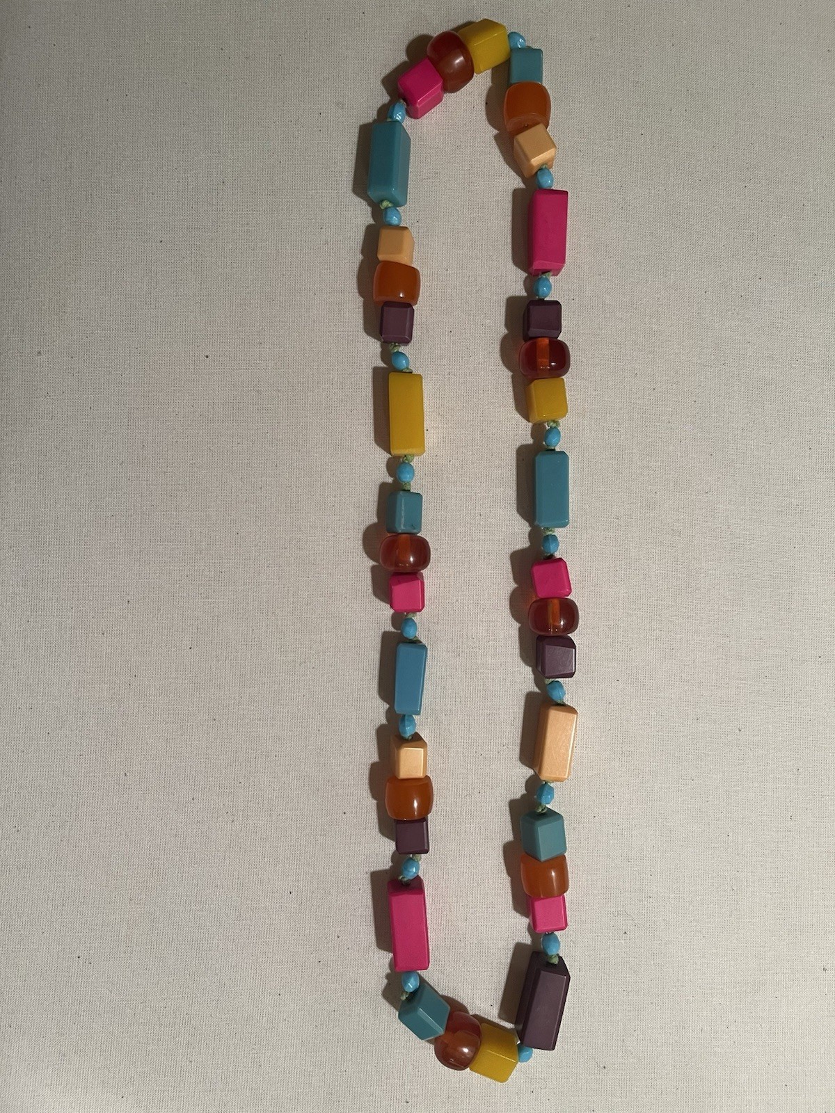 Multicolor Geometric Beaded Plastic/Resin Necklac… - image 2
