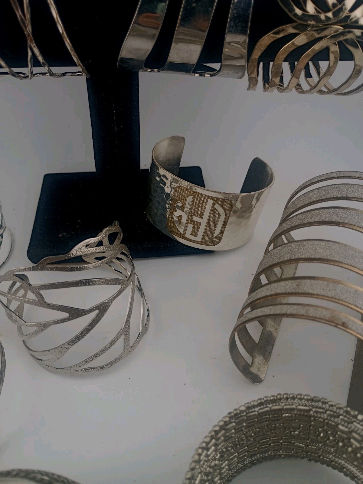 VTG Silver (Untested) Cuff Bracelet Collection Lot - image 5