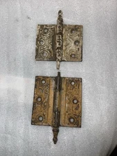 Lot Of 2  Victorian Antique Iron Ornate Steeple-Tipped Door Hinges