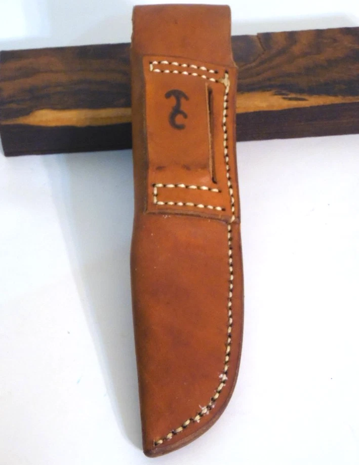 Funda de cinturón de cuero Thompson Center años 90 hoja fija pequeña, trampero, cazador, de colección Foto 2 de 4