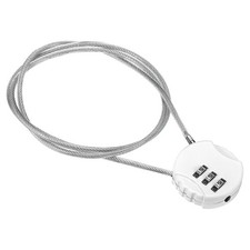 Small Combination Lock 31.4 Inch 3 Digit Padlock for Gym Locker White