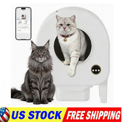  Automatic Self-Cleaning Cat Litter Box for Multiple Cat WiFi-Enabled App Contr