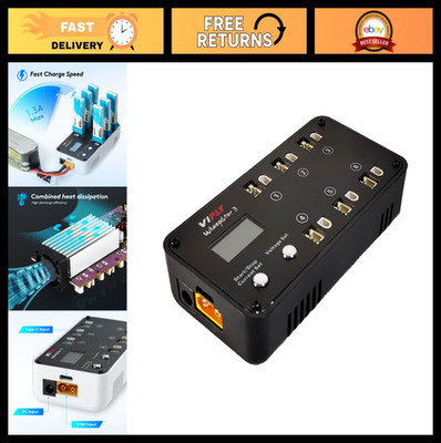 6-Port 1S LiPo Battery Storage Charger & Discharger with LCD Display for Tiny Wh