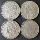 Lot of Four 1878 $1 Morgan Silver Dollars
